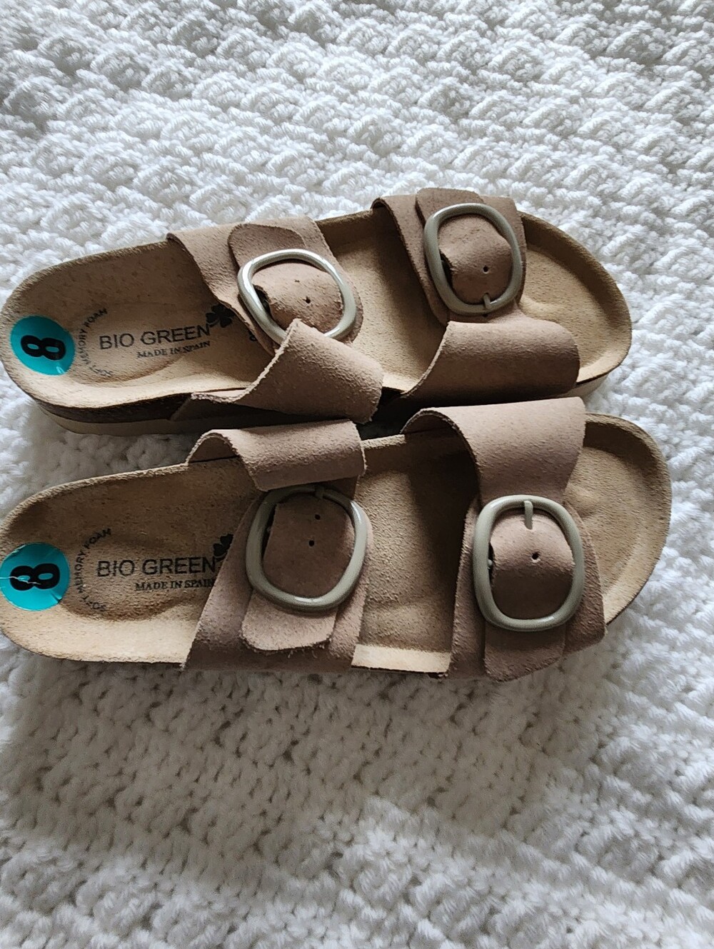 NWOT Suede 2 Buckle Slide Sandal Size 8